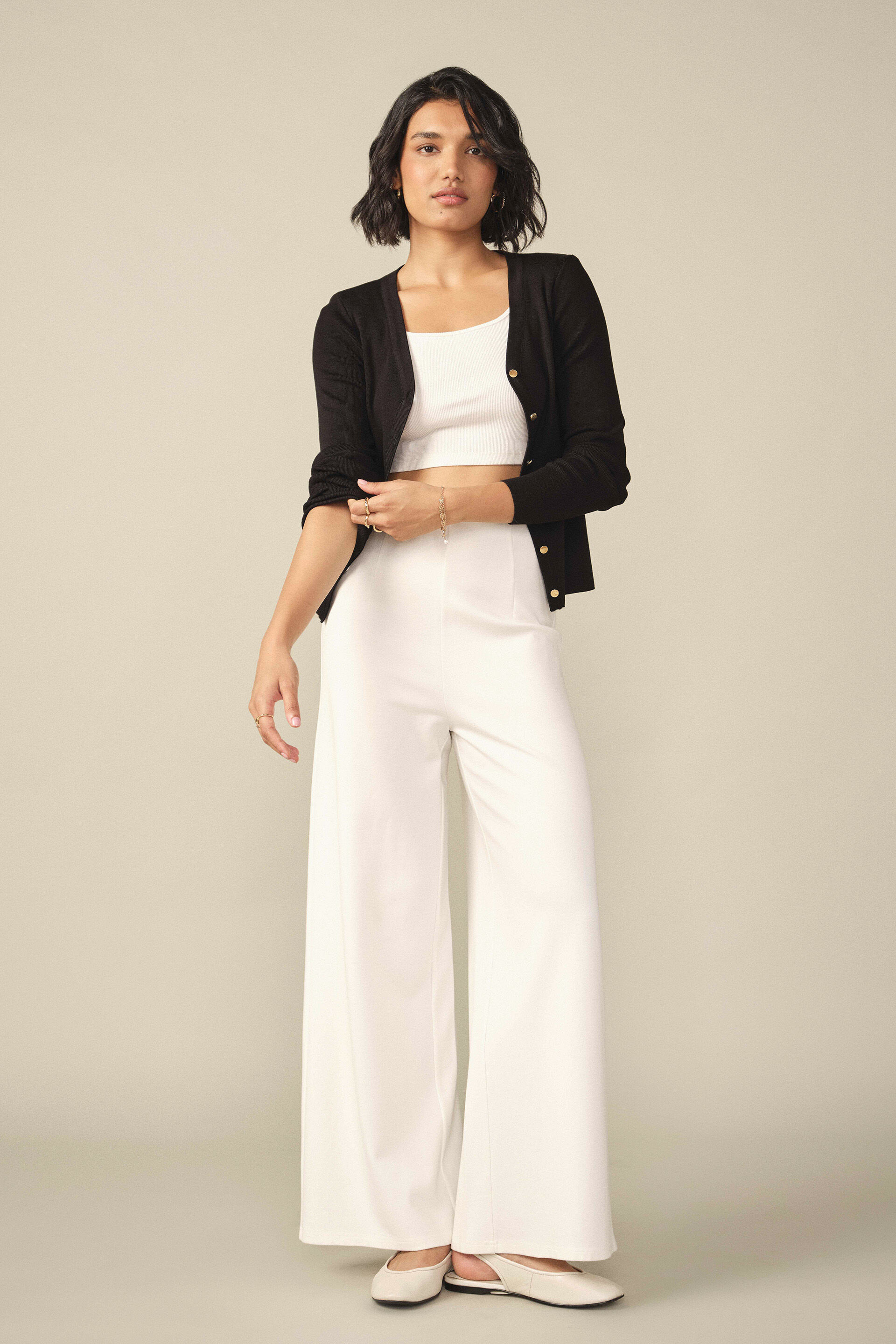 Solid Cardigan in Black, Black, image 2